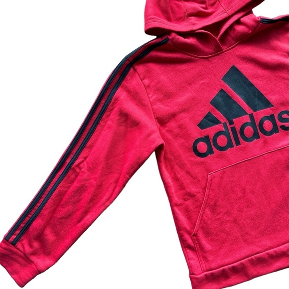 Adidas Boys Size 14-16 Red Pullover Hoodie - Picture 2 of 5